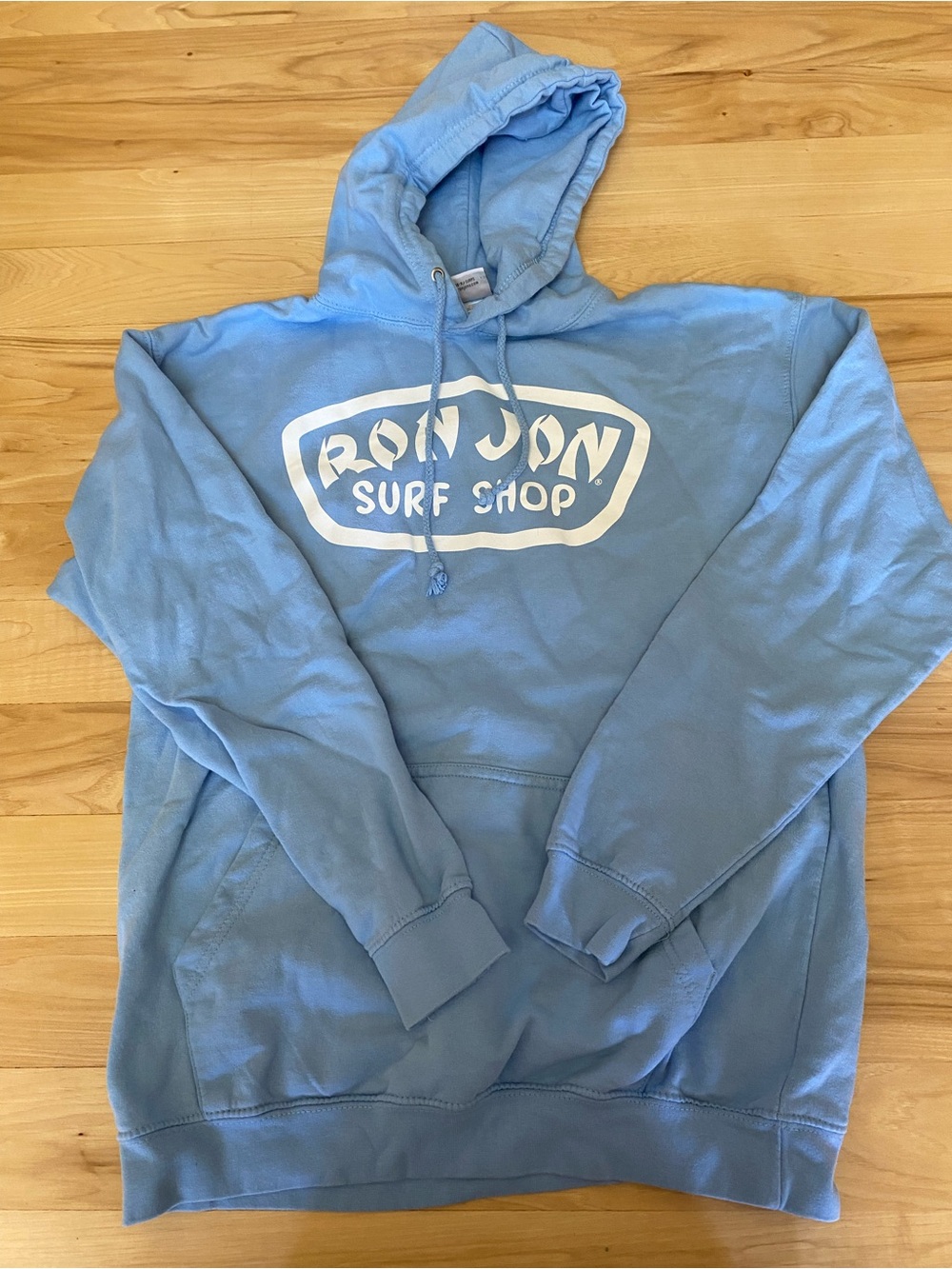 Ron Jon Surf Shop Hoodie Sweatshirt Large Light Blue